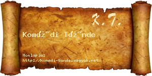 Komádi Tünde névjegykártya